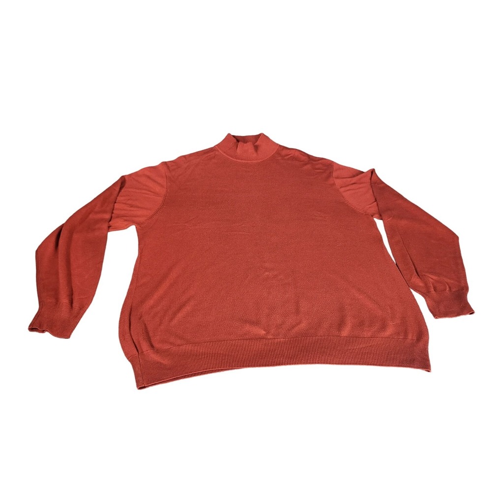 Jos. A. Bank Signature Men Sweater XXL Mock Neck Tight Knit Cotton Workwear Red